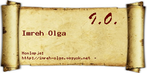 Imreh Olga névjegykártya